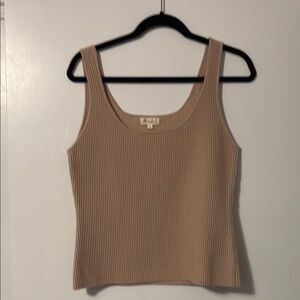 Beige Ribbed Tank Top by Wild Fable